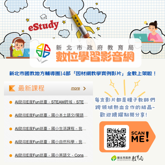【公告】📢【AI助攻E度FUN送臺】「因材網教學實例影片」上架啦！圖片